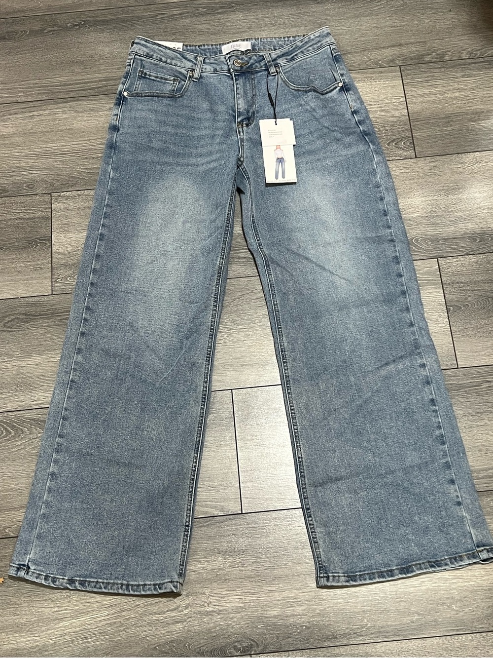 High-Rise Wide-Leg Jeans in Light Blue Denim
